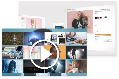 Video montage with play button